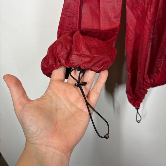 Alembika Red Faux Suede Hoodie Size 3 or US 10/12 - Picture 7 of 12